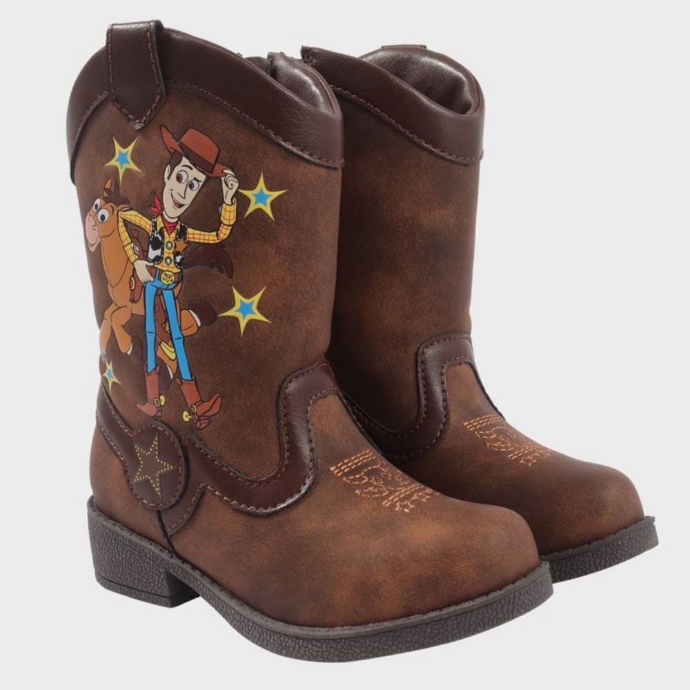 Toddler Toy Story Boots - Brown 5T: Woody Western Style, Disney Licensed, Zipper
